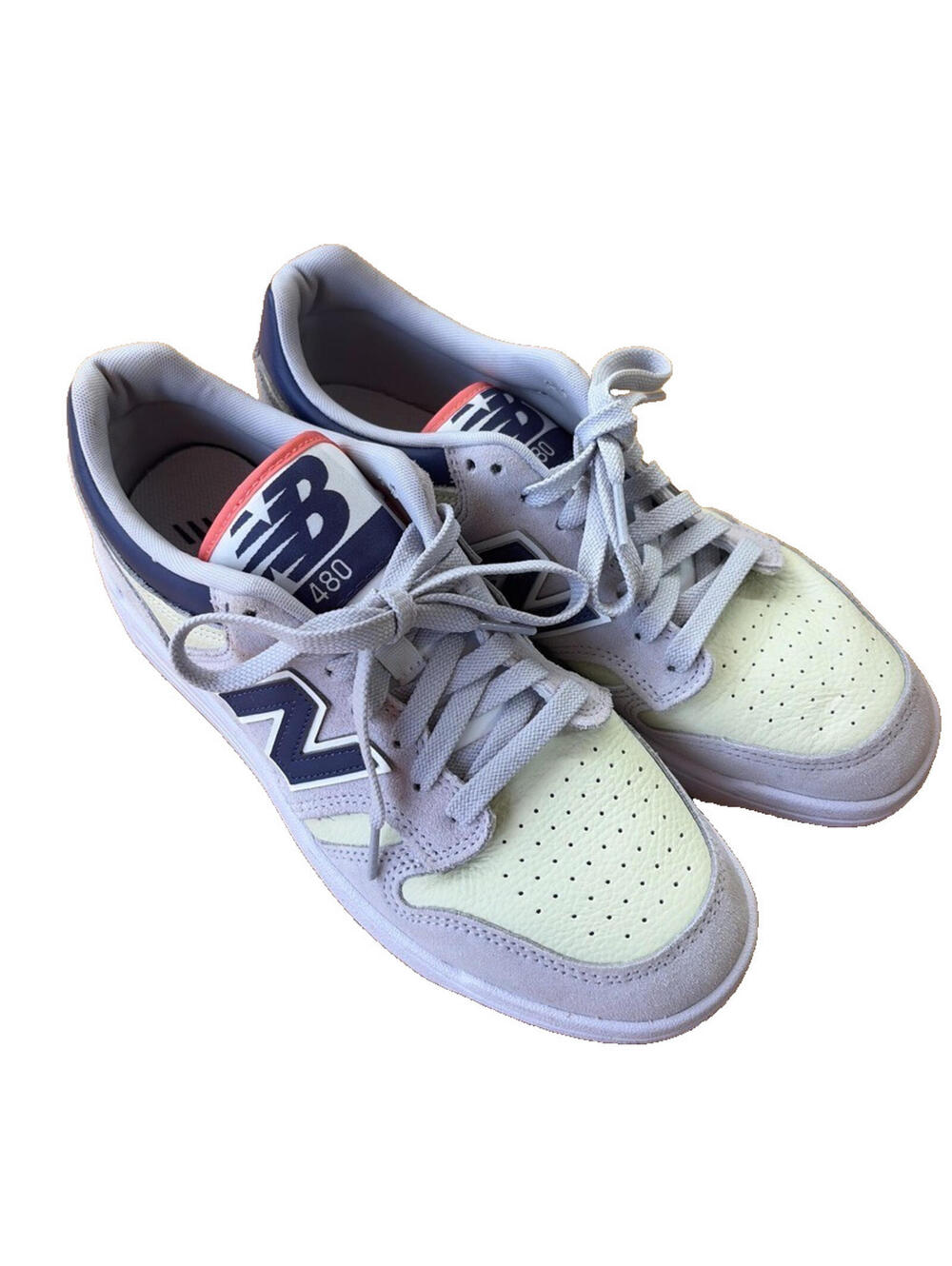 Balance 480 Grey Yellow Navy Low Top Sneakers Unisex Mens 10
